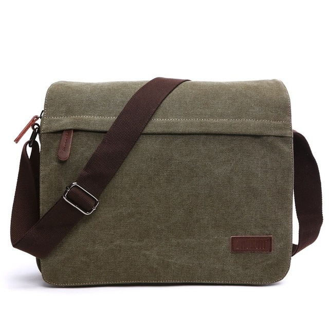 TK Bolso bandolera de lona vintage para hombre, bolsa de hombro con hebilla, informal y portátil, tendencia coreana, sencillo, 2020