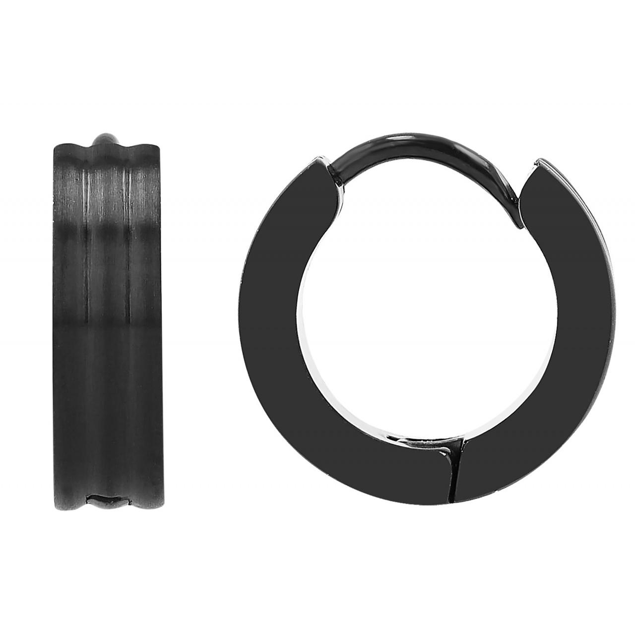 Akzent® Pendientes Argola Pretos em Aço Inoxidável - 0241