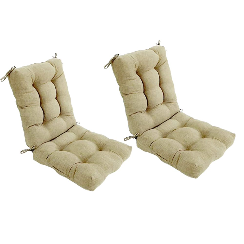 REINO MANSIDI Cojín de Silla Con Respaldo Beige 90x45cm