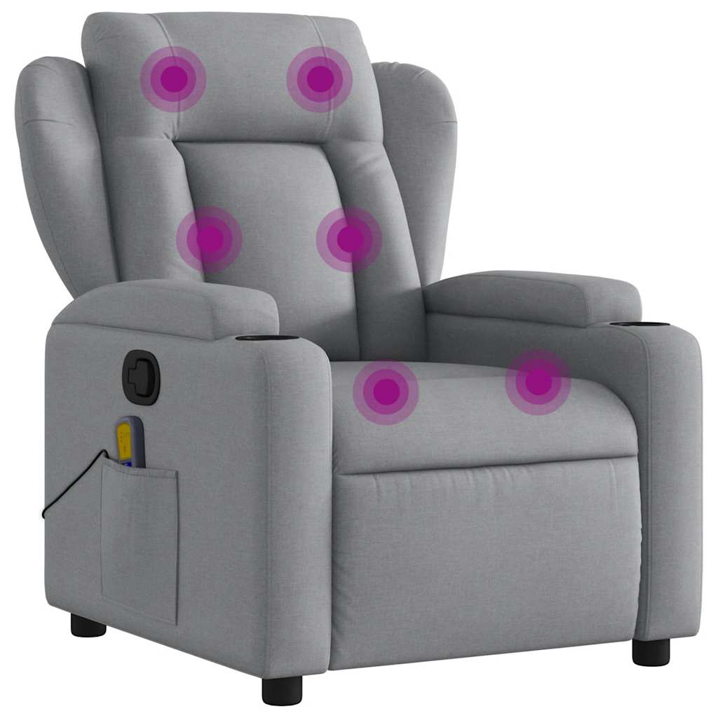 vidaXL Sillón reclinable de masaje con tela  Multicolor