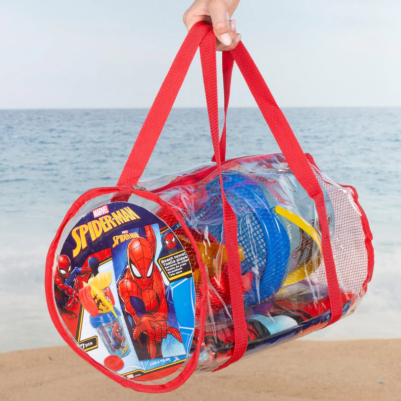Spider-Man Set cubo de playa con toalla, accesorios y bolsa