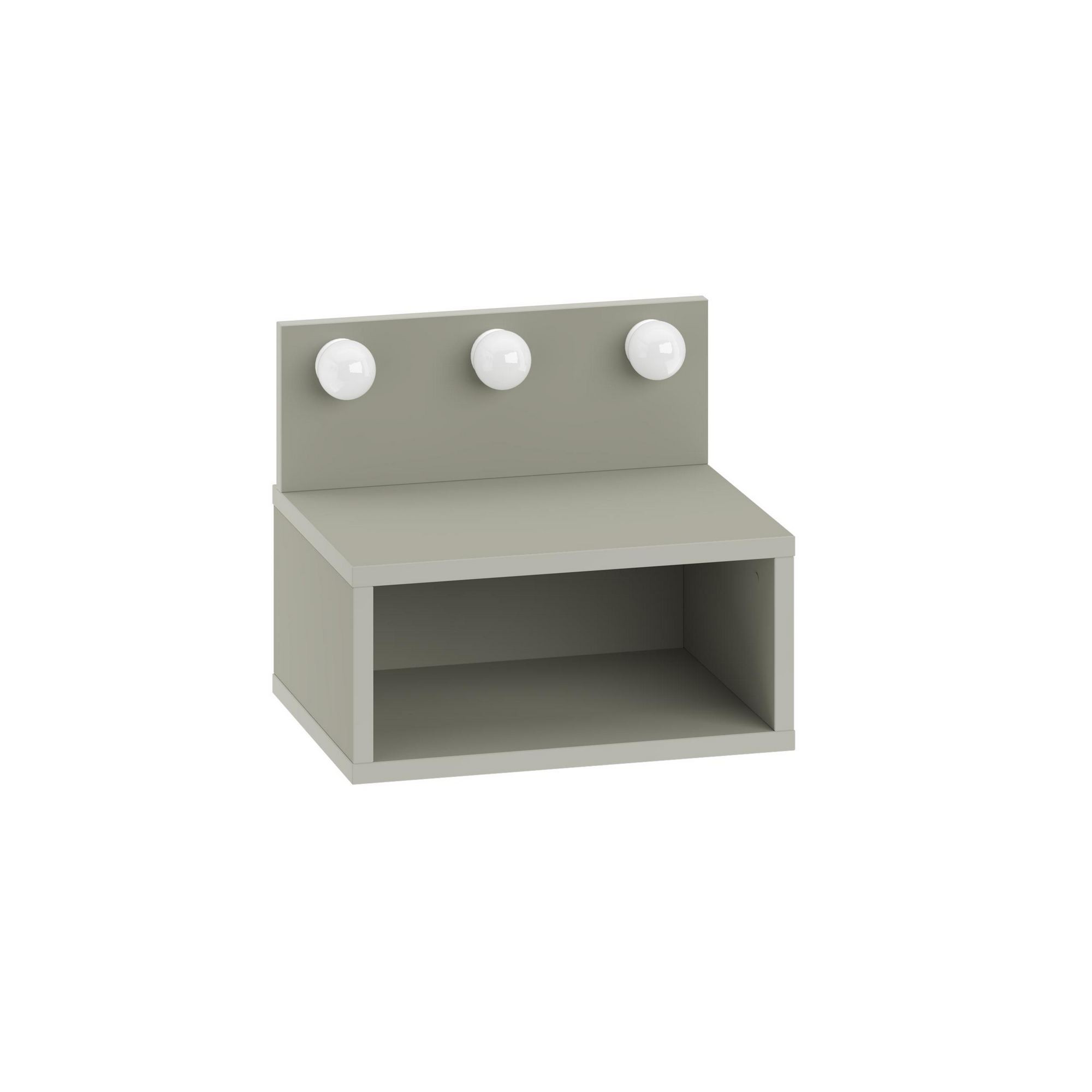 Habitat y Jardin - Mesita de noche con lámpara de madera <<Treo>> - 40 x 30 x 34 cm - Gris