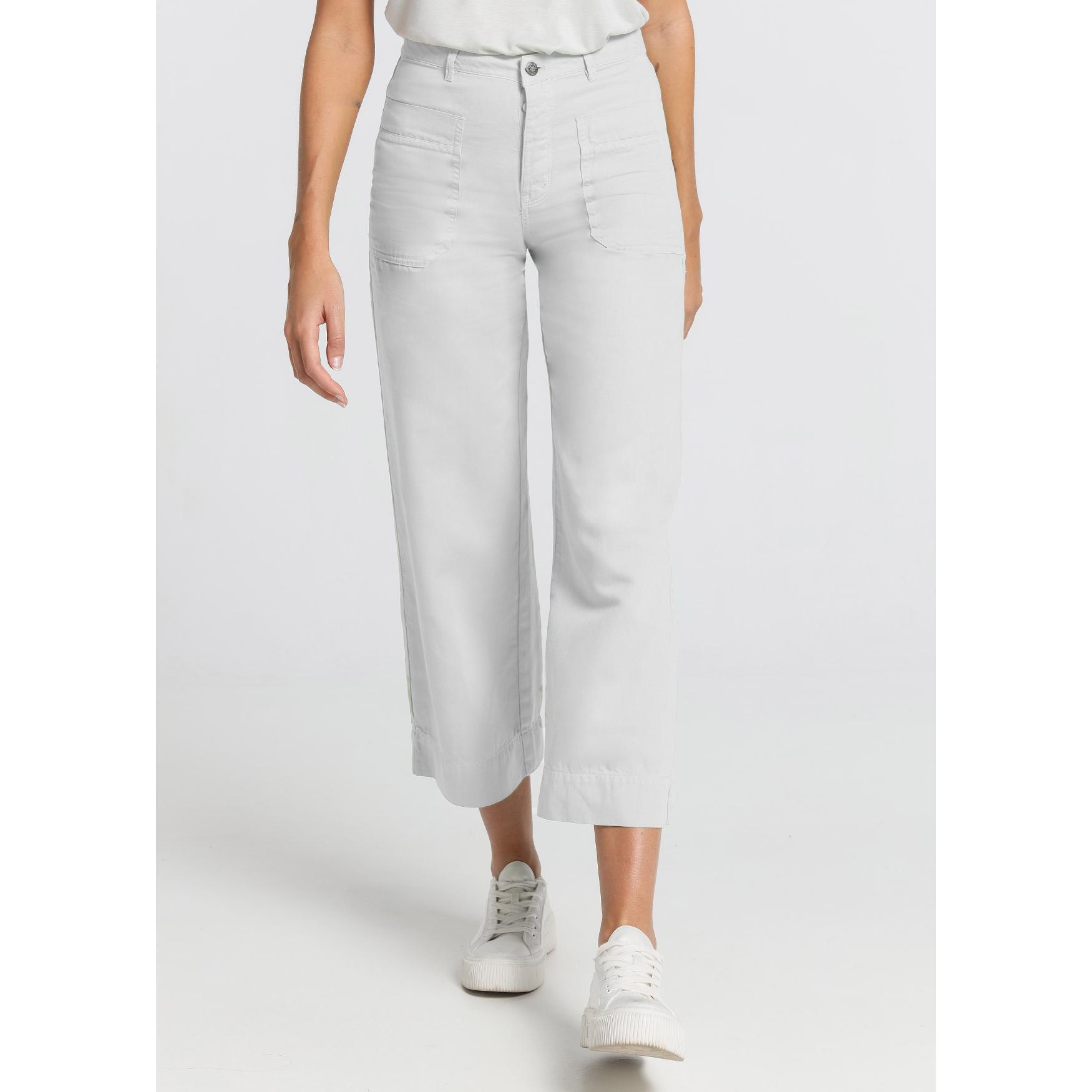 CIMARRON - MARTINA-YONNE PANTALON COLOR Caja Media Wide leg Crop - Tallaje en Pulgadas- Tallaje en Pulgadas