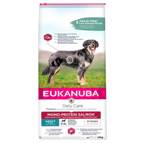 Eukanuba – Pienso para perros adultos Eukanuba Daily Care Mono-Protein salmón. 2,3 kg