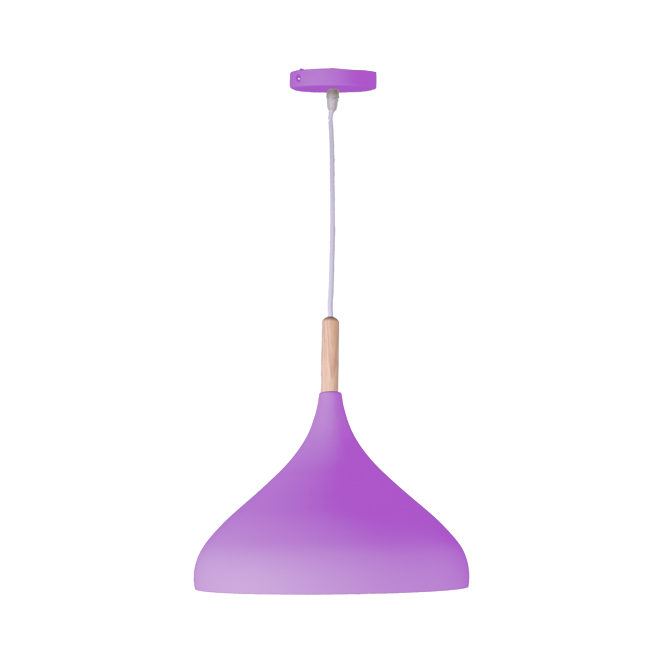 BEL AIR HOME - Lámpara colgante BAVIERA de metal y madera, altura ajustable para salón, comedor o rincón de lectura, diámetro 30 cm, compatible con bombilla E27 (no incluida)