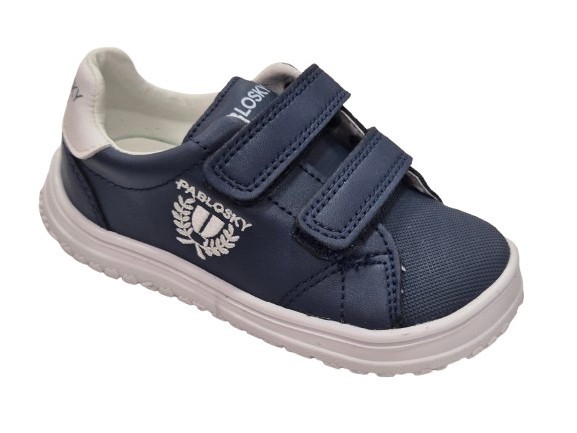 Zapatillas Deportivas Con Velcro Barefoot Para Niños, Marca Pablosky, En Color Marino. Pablosky