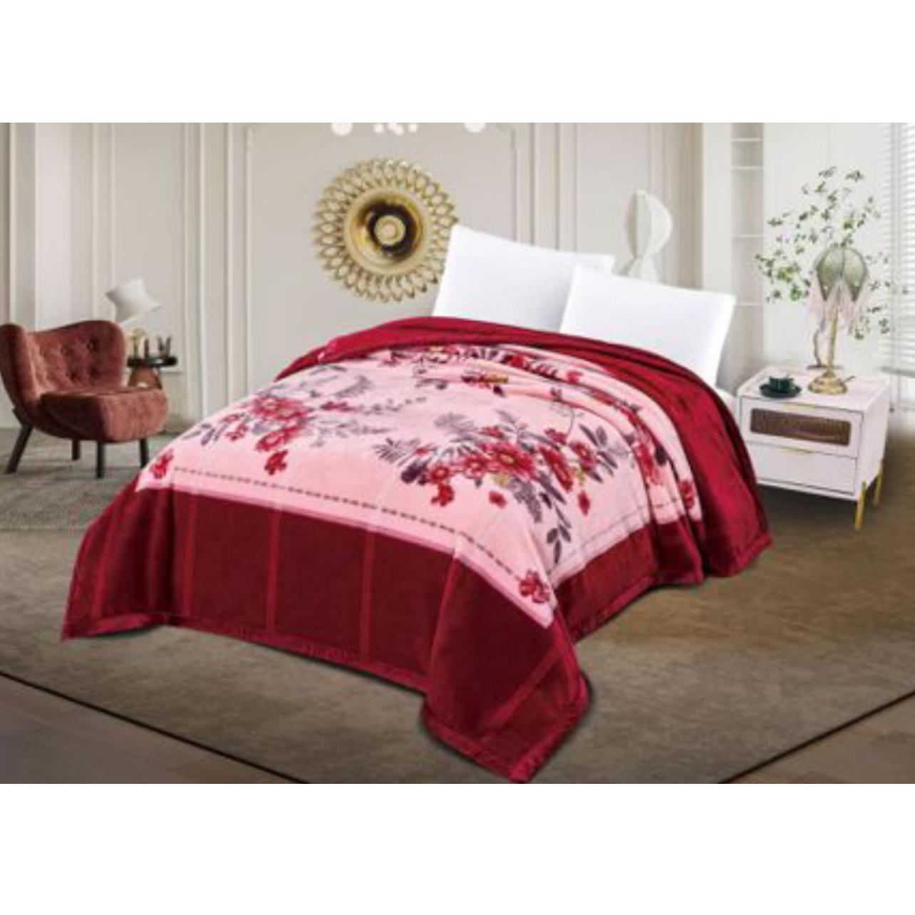 Manta terciopelo estampada floral Manta colcha muy gruesa y cálida, ideal para los meses de invierno 200X240cm