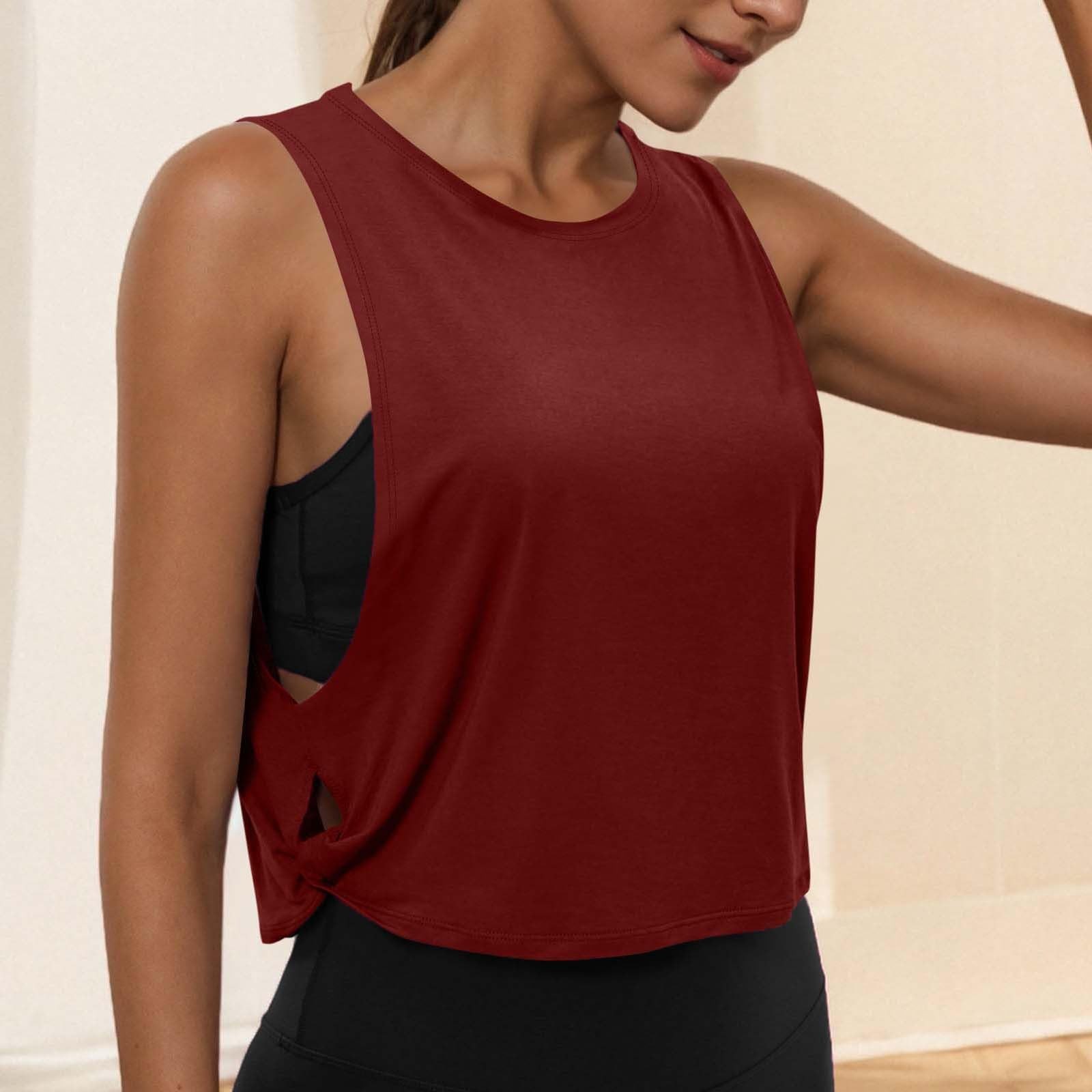 TK Top De Yoga Para Mujer Sin Mangas Transpirable Blusa Deportiva Corta Para Gimnasio Y Correr Chaleco Deportivo De Estilo Casual