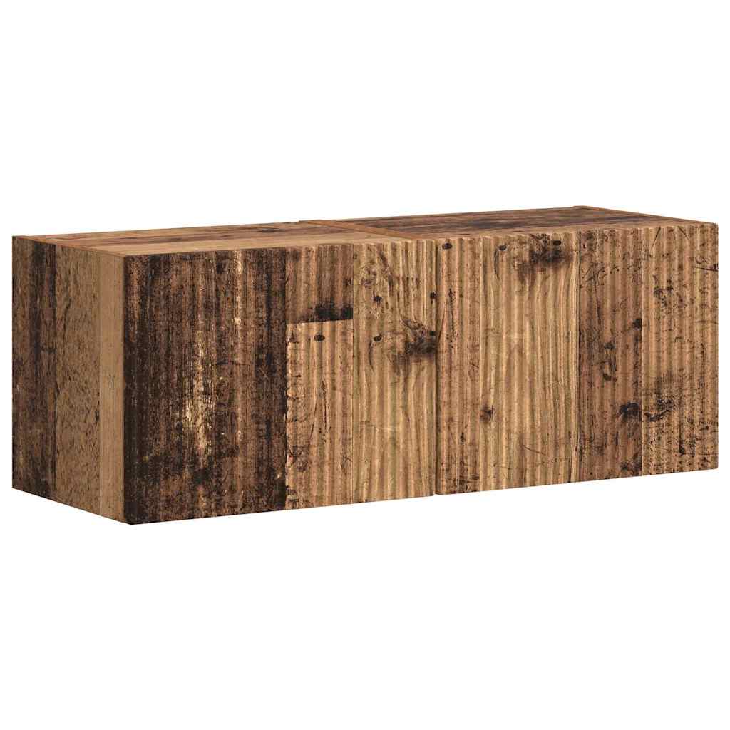 vidaXL Mueble de TV Montado en la Pared 2 uds. Madera de ingeniería Multicolor