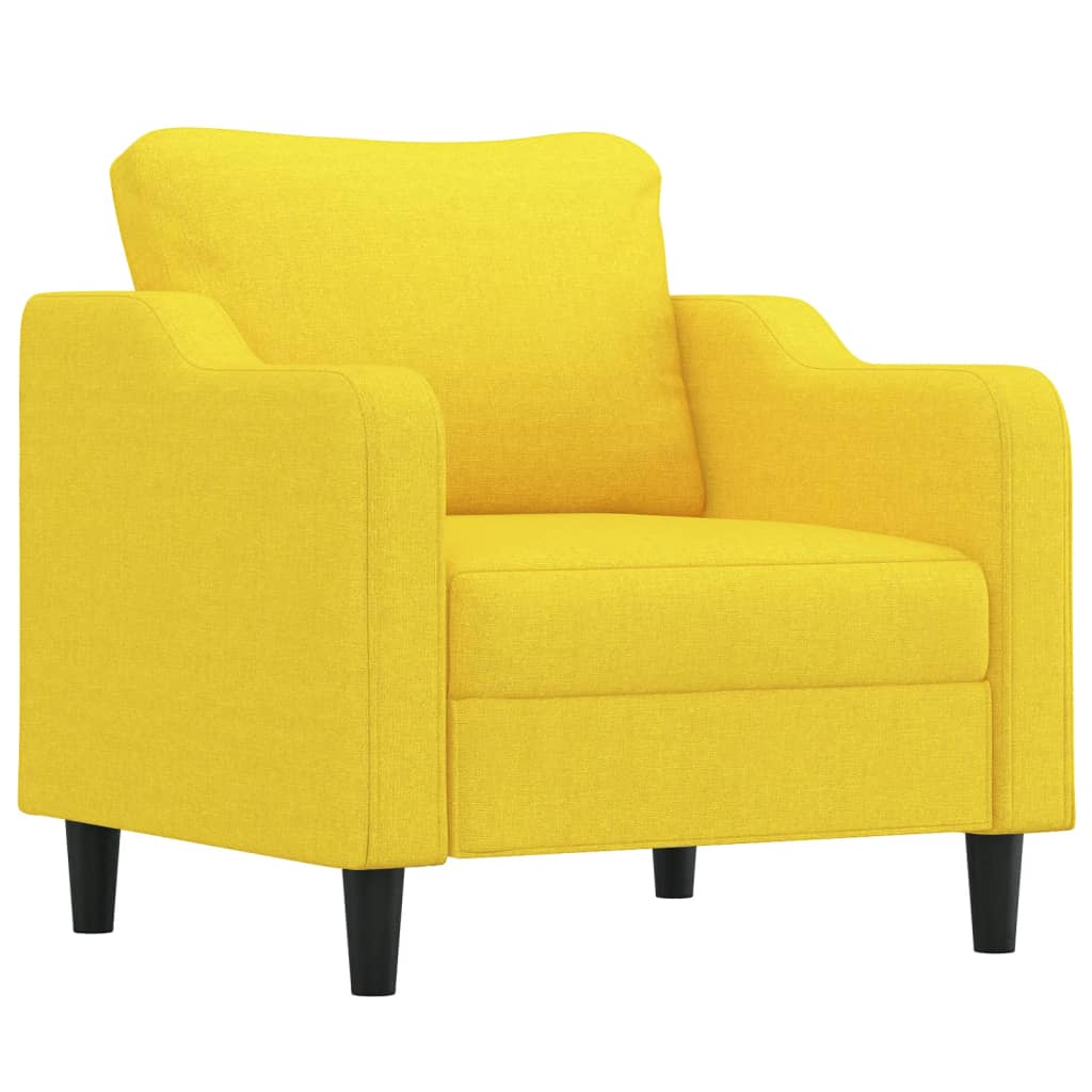 vidaXL Sillón de tela amarillo claro 60 cm