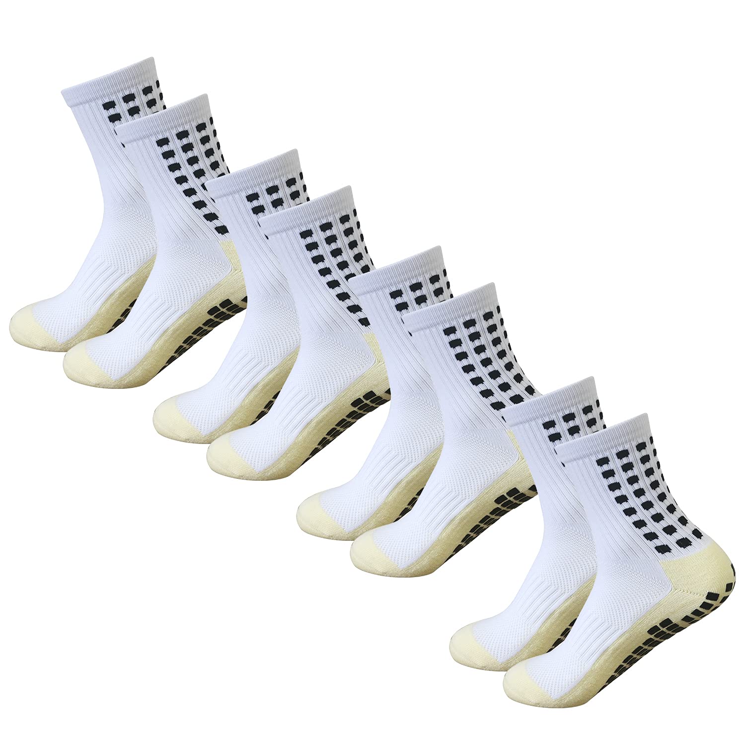 TK 4 Pares De Calcetines De Fútbol Para Hombres Antideslizantes Con Pads De Grip Para Baloncesto Y Otros Deportes Material Poliéster