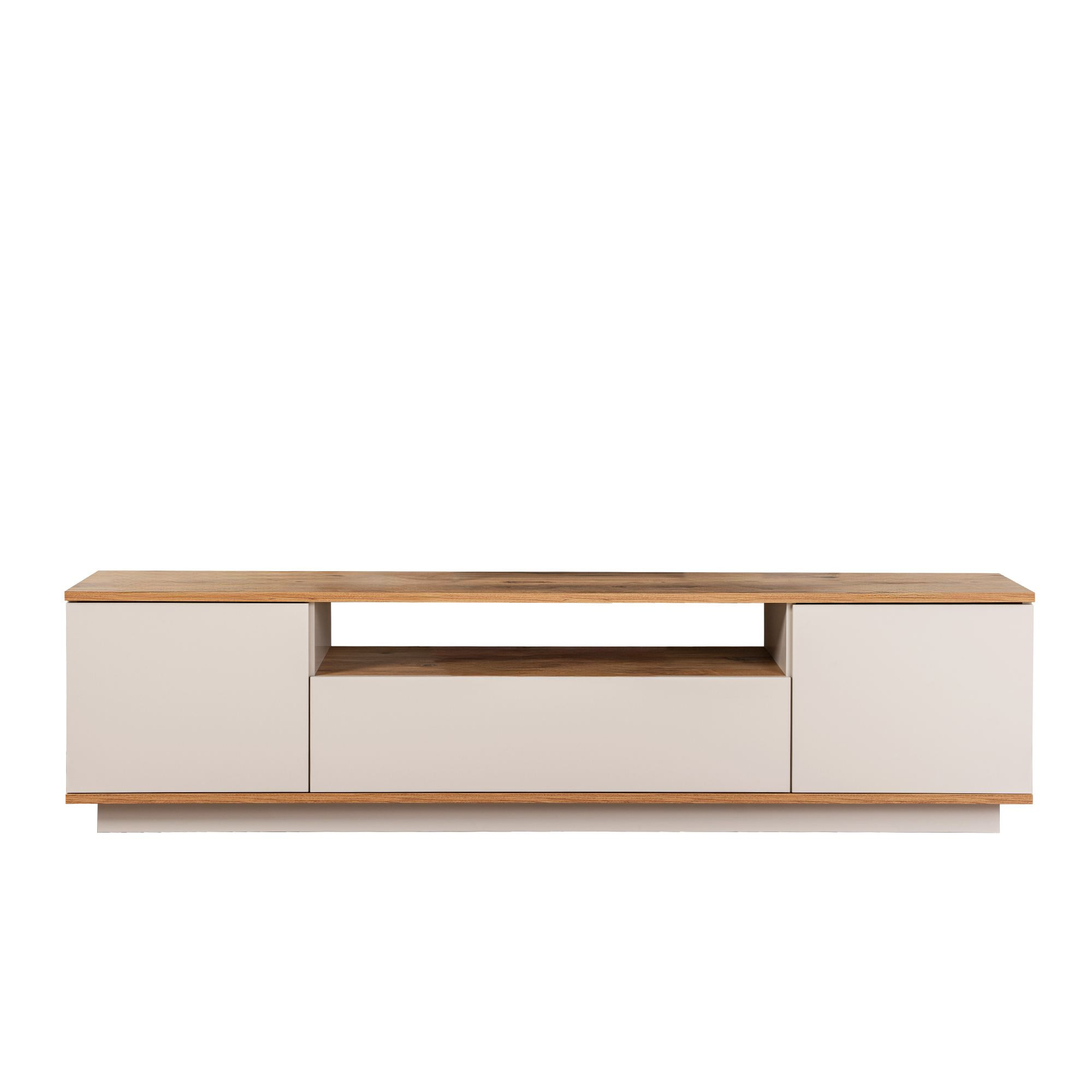 Habitat y Jardin - Soporte de TV de madera "Veramont" - 180 x 44 x 44 cm - Crema