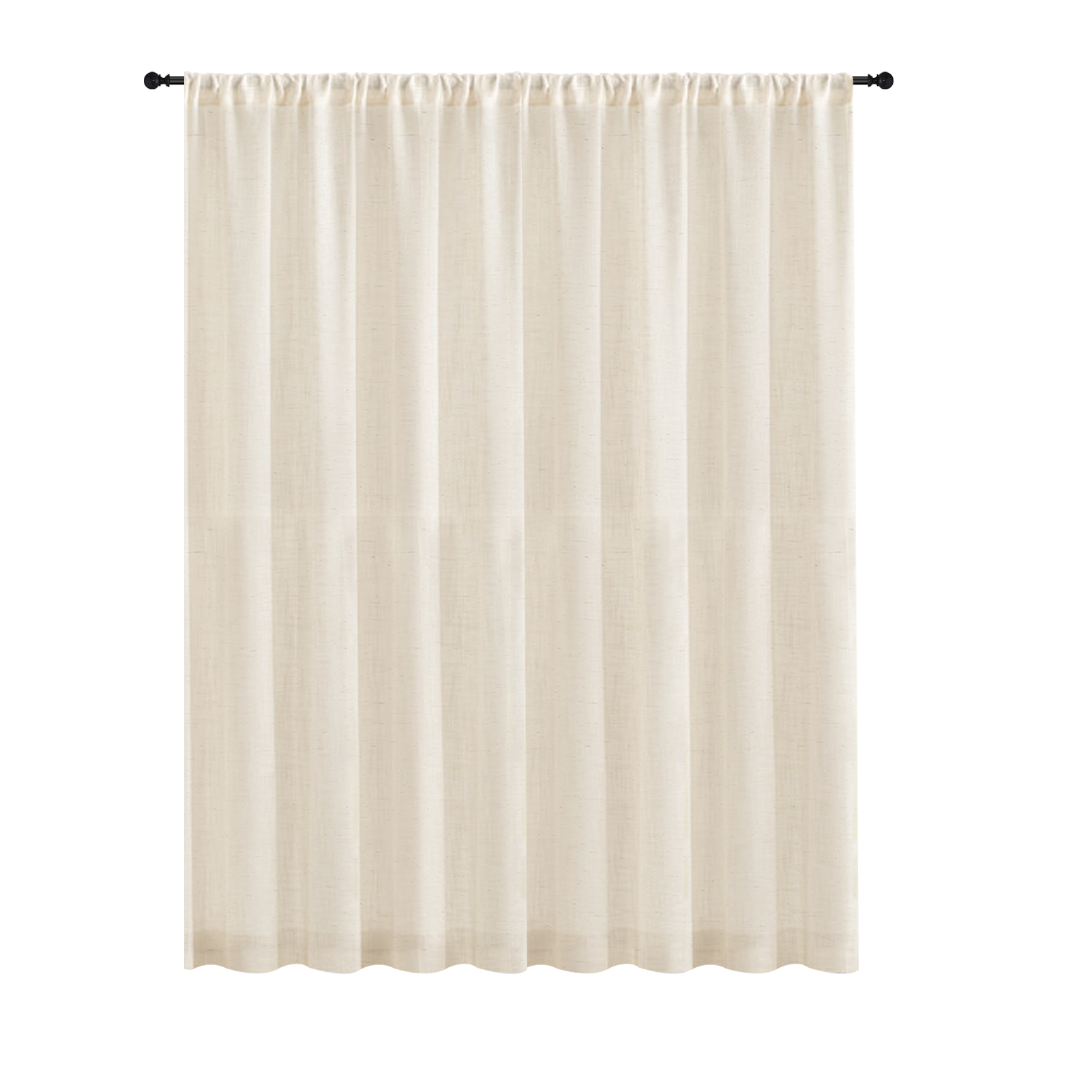 TK Cortinas De Lino Para Sala De Estar Y Dormitorio 160cm/240cm Con Bolsillo Para Percha Filtro De Luz Estilo Boho Farmhouse