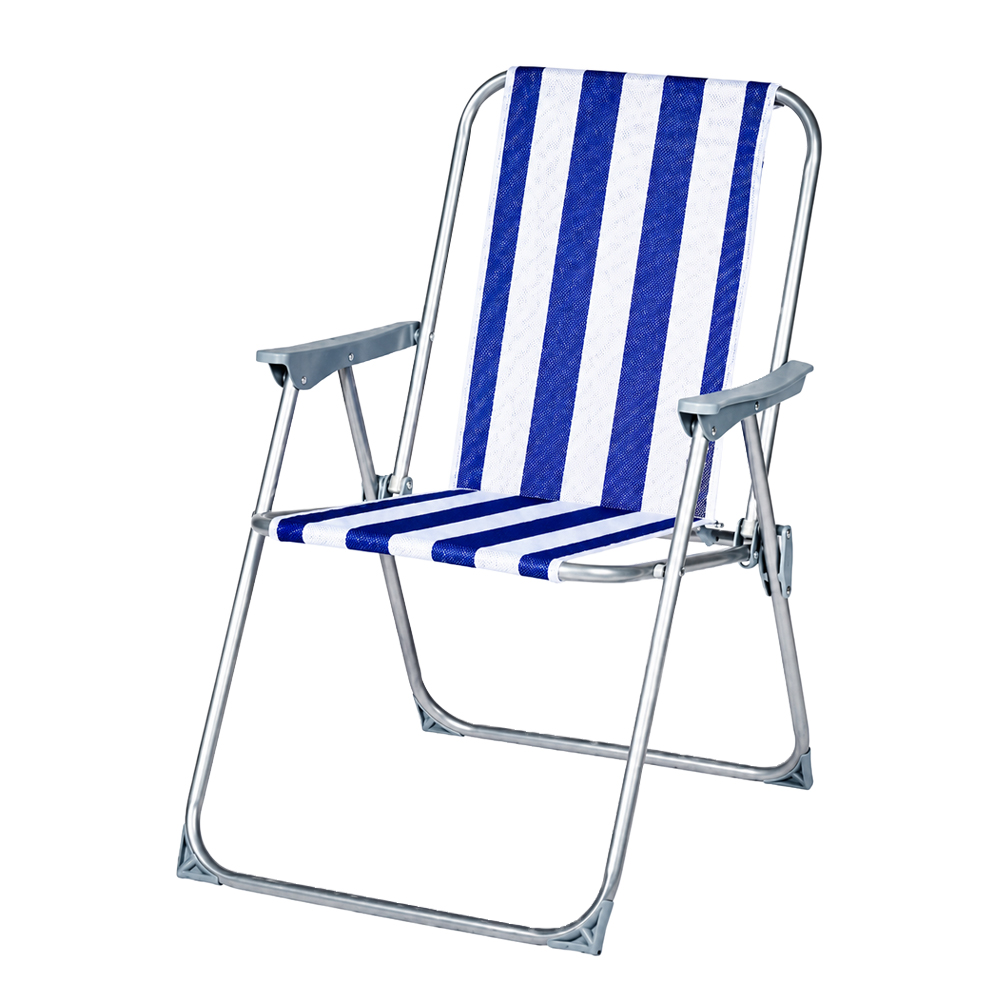 Life Basics Silla de Playa Plegable con Apoyabrazos, Silla Exterior Ligera y Portátil, Tejido Transpirable, Resistente y Fácil de Transportar, para Playa, Jardín, Terraza, Camping y Pesca, 55 x 56 x 80 cm