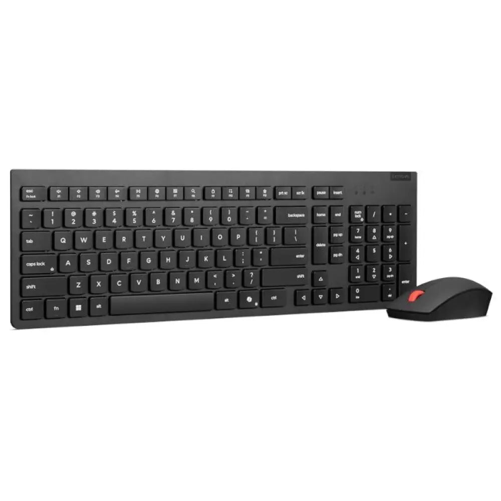 Lenovo - Teclado y ratón inalámbricos 4x31r64484 para oficina, con teclado español completo y ratón óptico 1600 DPI, color negro
