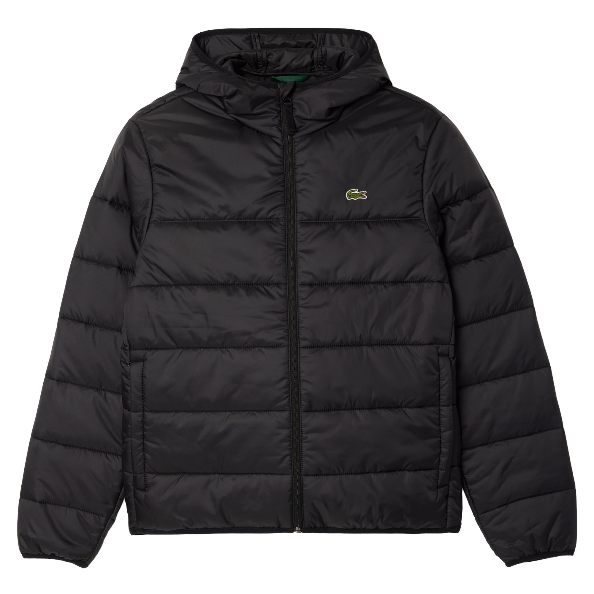 LACOSTE Chaqueta acolchada para hombre - Lightweight Colorblock Puffed Jacket, capucha, acolchada Lightweight Colorblock Puffed Jacket