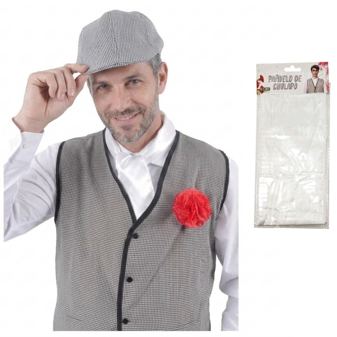 Lote 12 Uds Pañuelos de Chulapo Blanco Niños y Adulto para Disfraz Madrileño - Pañoleta Tradicional San Isidro - Kebedo Moda