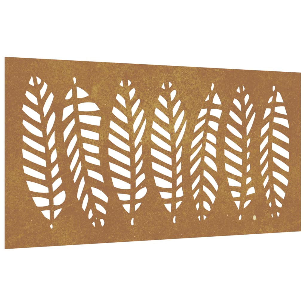 vidaXL Adorno de pared de jardín acero corten diseño de hoja 105x55 cm