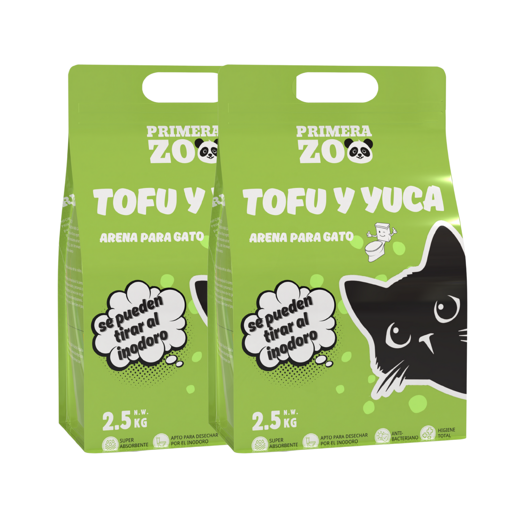 Arena para Gatos de Yuca y Tofu Mezclado, Doble Absorción, Súper Aglomeración, Control de Olor, Sin Polvo，Primerazoo