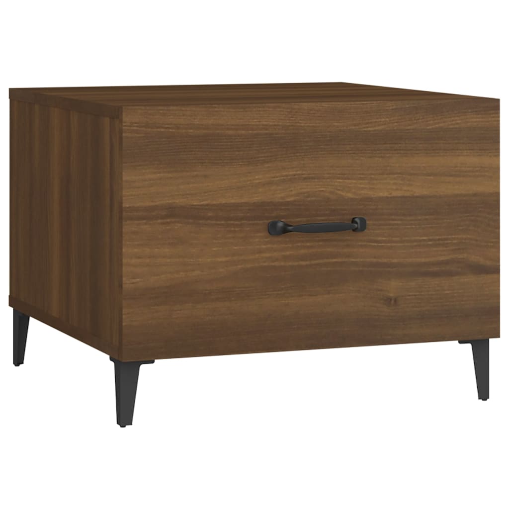 Vidaxl Mesa de Centro de 50x50x40 Cm - Madera y Metal - Blanco, Negro, Roble Sonoma
