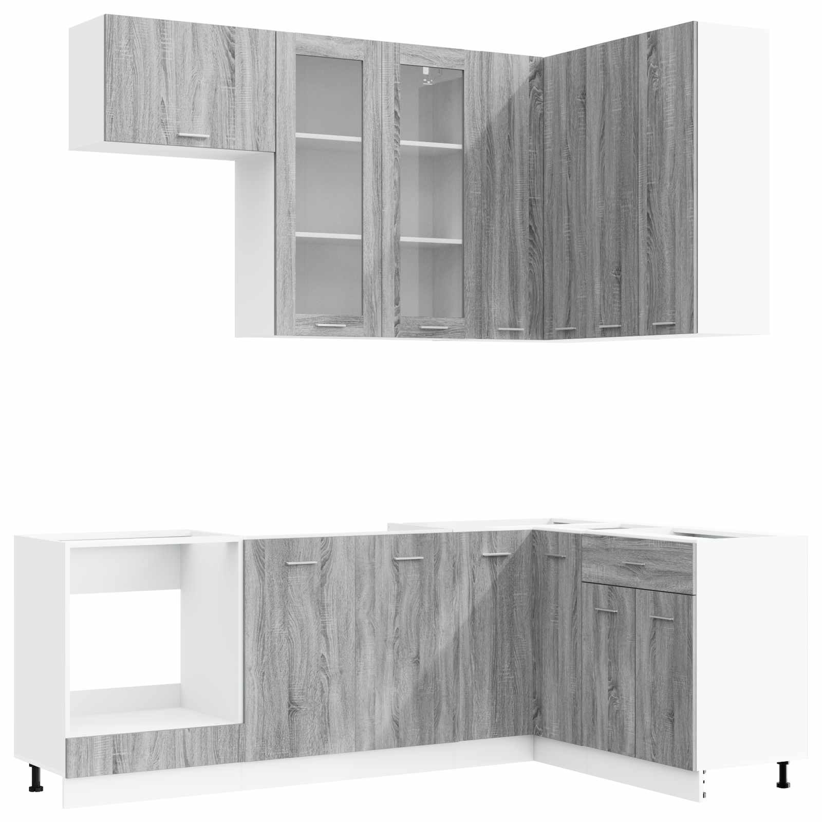 vidaXL Unidad de cocina LYON 8 uds.  Madera de ingeniería Multicolor
