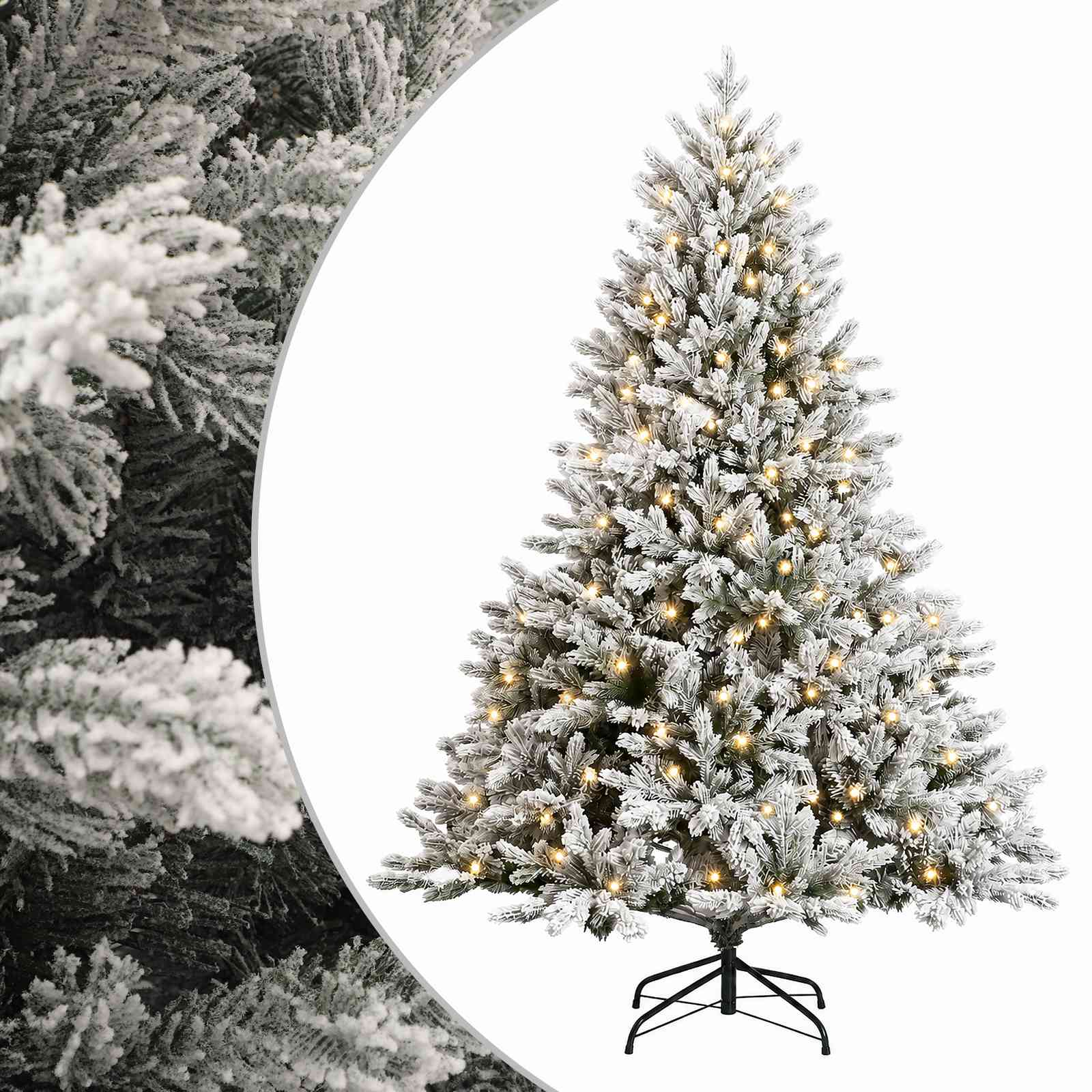 vidaXL Árbol de Navidad artificial con ramas articuladas 150 cm Verde / Verde y Blanco