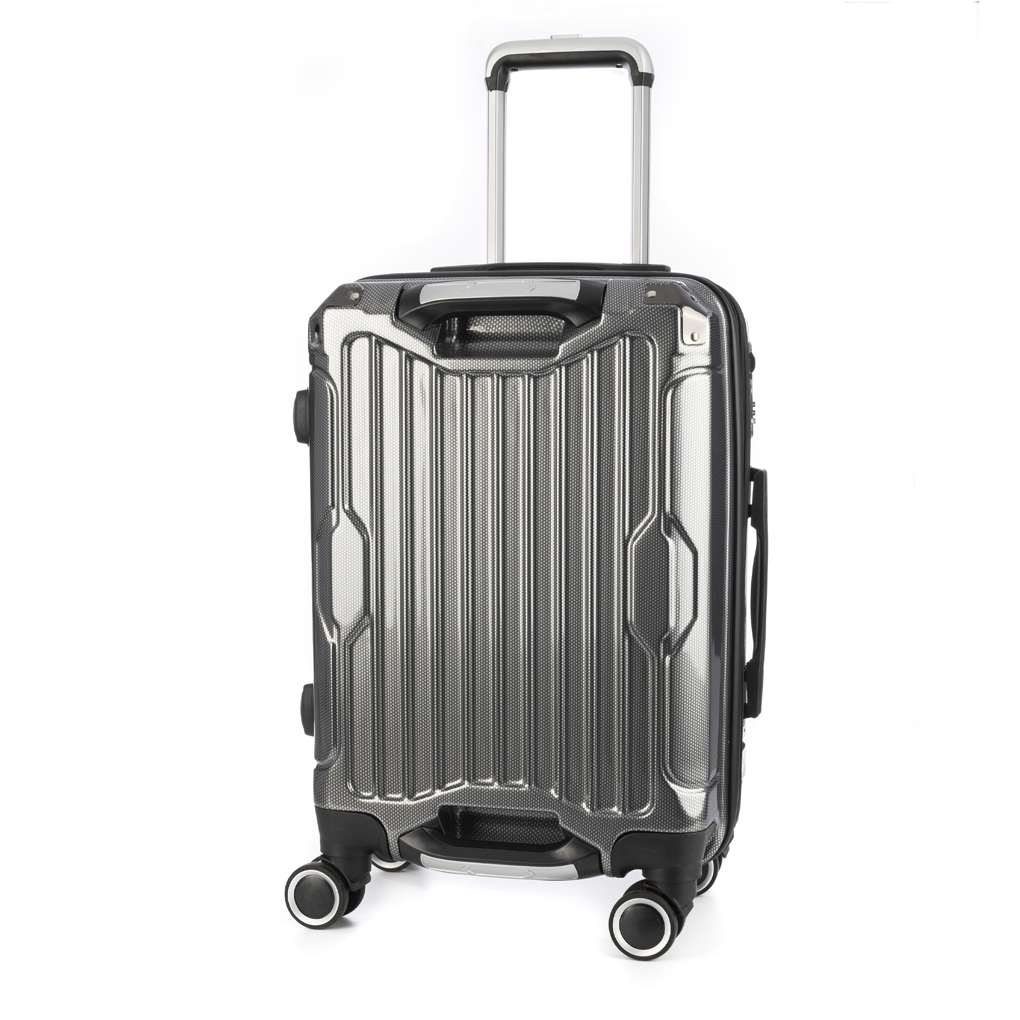 DAM.Maleta de cabina Trolley extensible en material ligero de ABS+PC de alta resistencia con esquinas reforzadas. Cerradura numérica TSA, 4 ruedas dobles extraíbles y giratorias 360°. 37x24x56cm