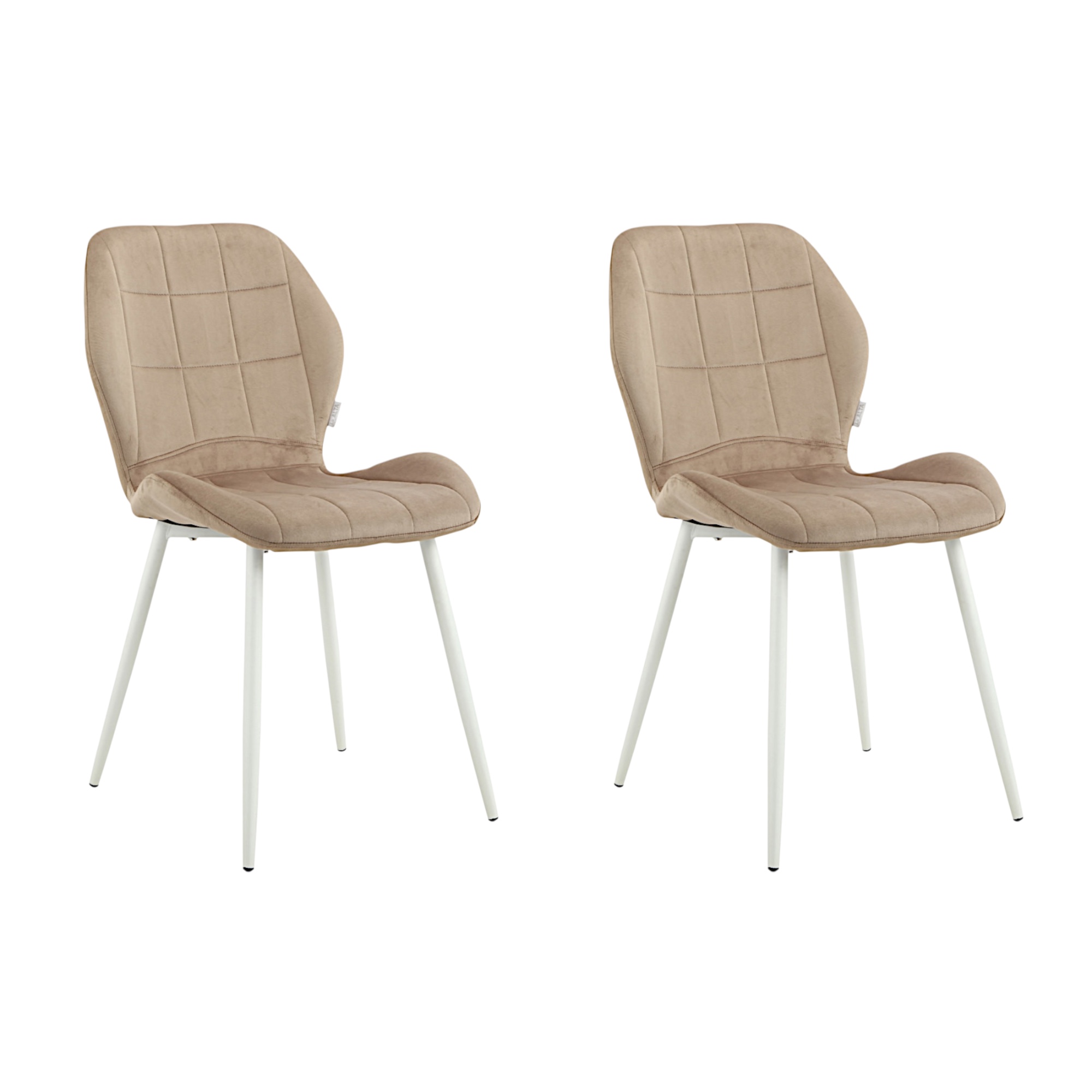 Pack de 2 Sillas Minimal DECO Tapizadas de Comedor Estilo Moderno con Patas Metálicas Blancas, Negras o Doradas, Varios Colores