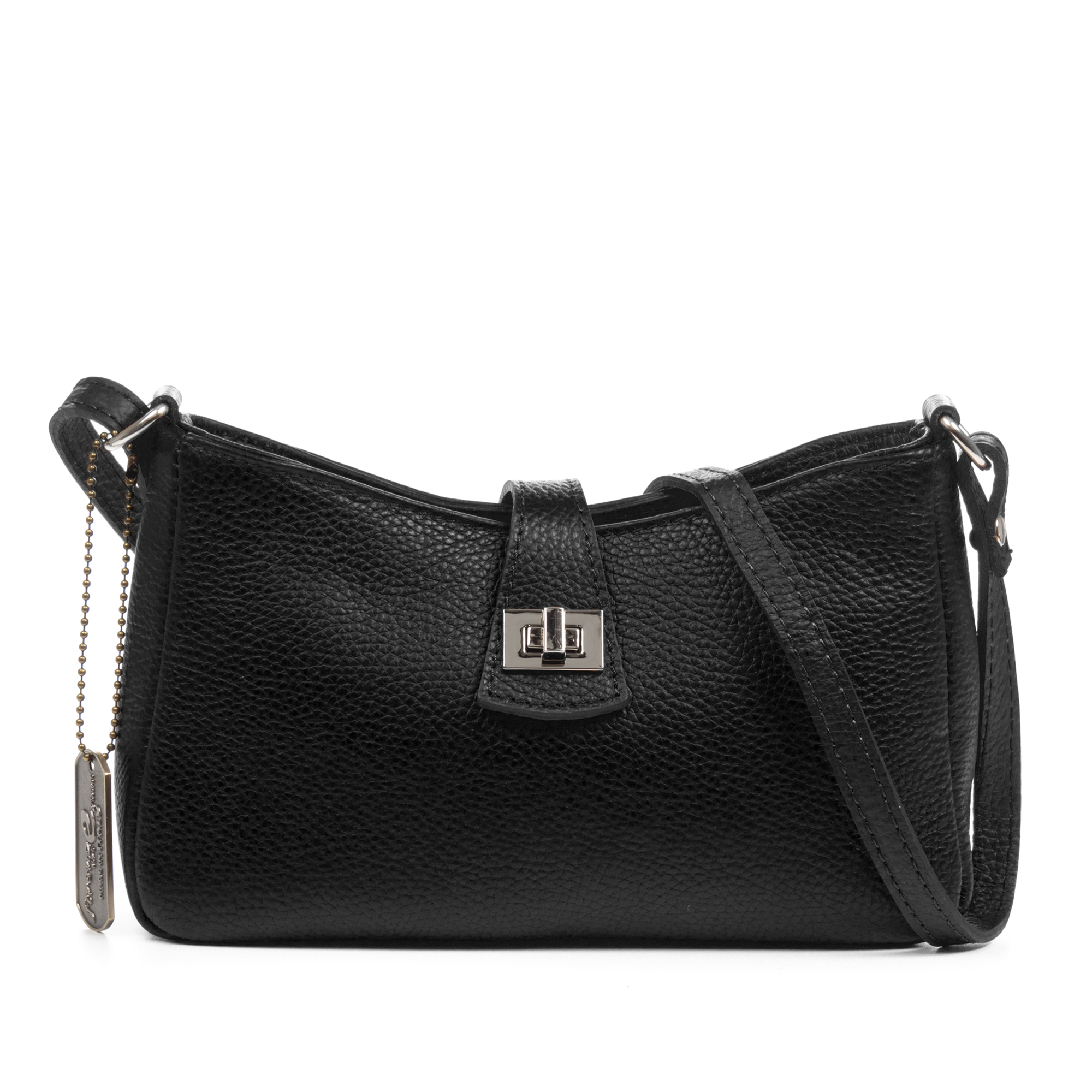 FIRENZE ARTEGIANI Arsoli bolso bandolera mujer. Piel auténtica Gamuza lacada brillante. Fabricado en Italia 24x6x13 Cm.