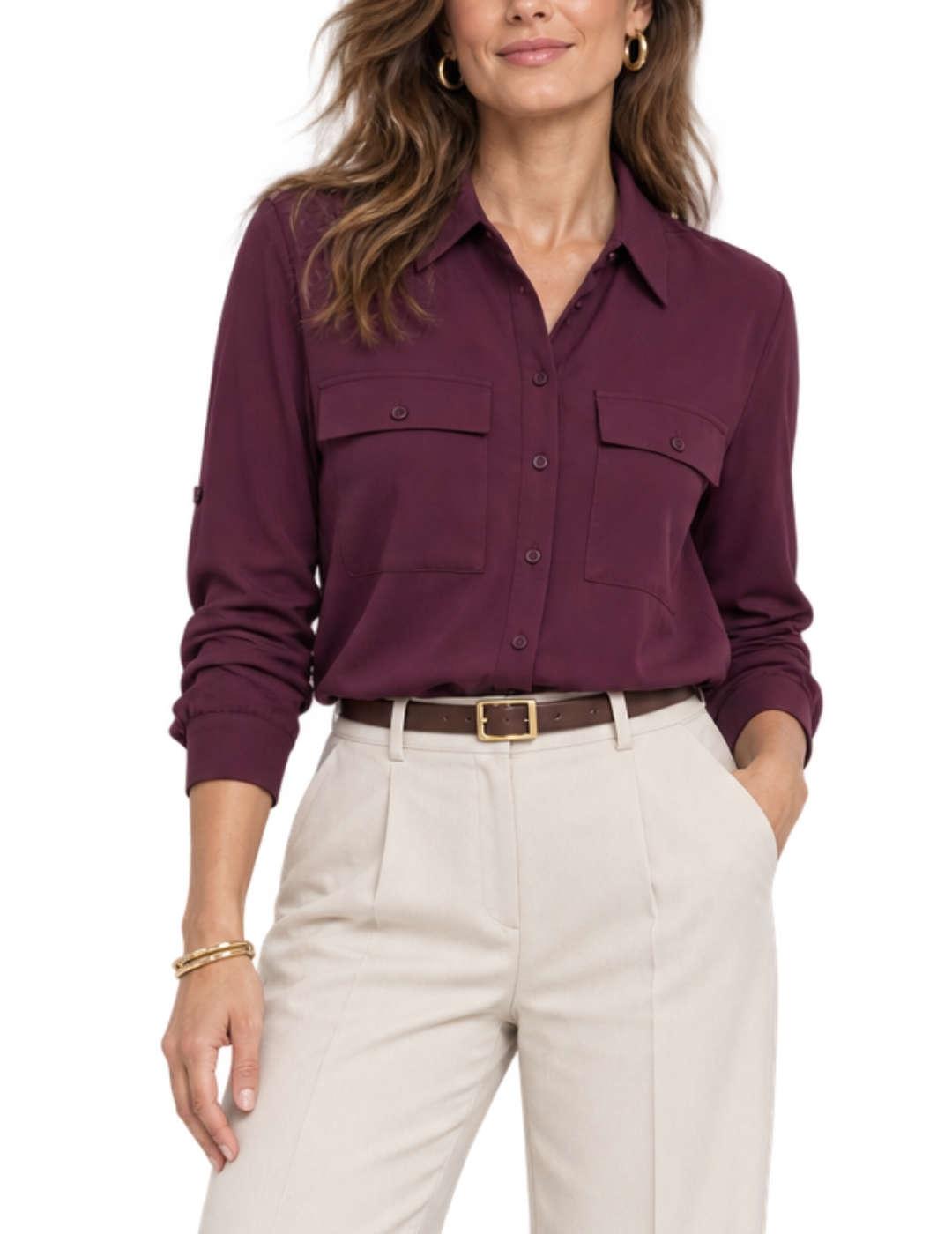 Camiseta Guess Annamaria granate regular para mujer