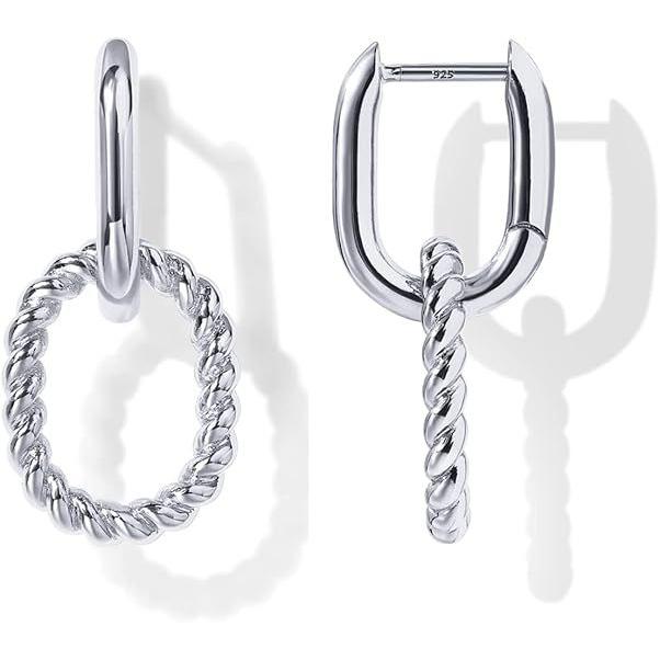 Pendientes geométricos ovalados en forma de U, pendientes de moda para mujer