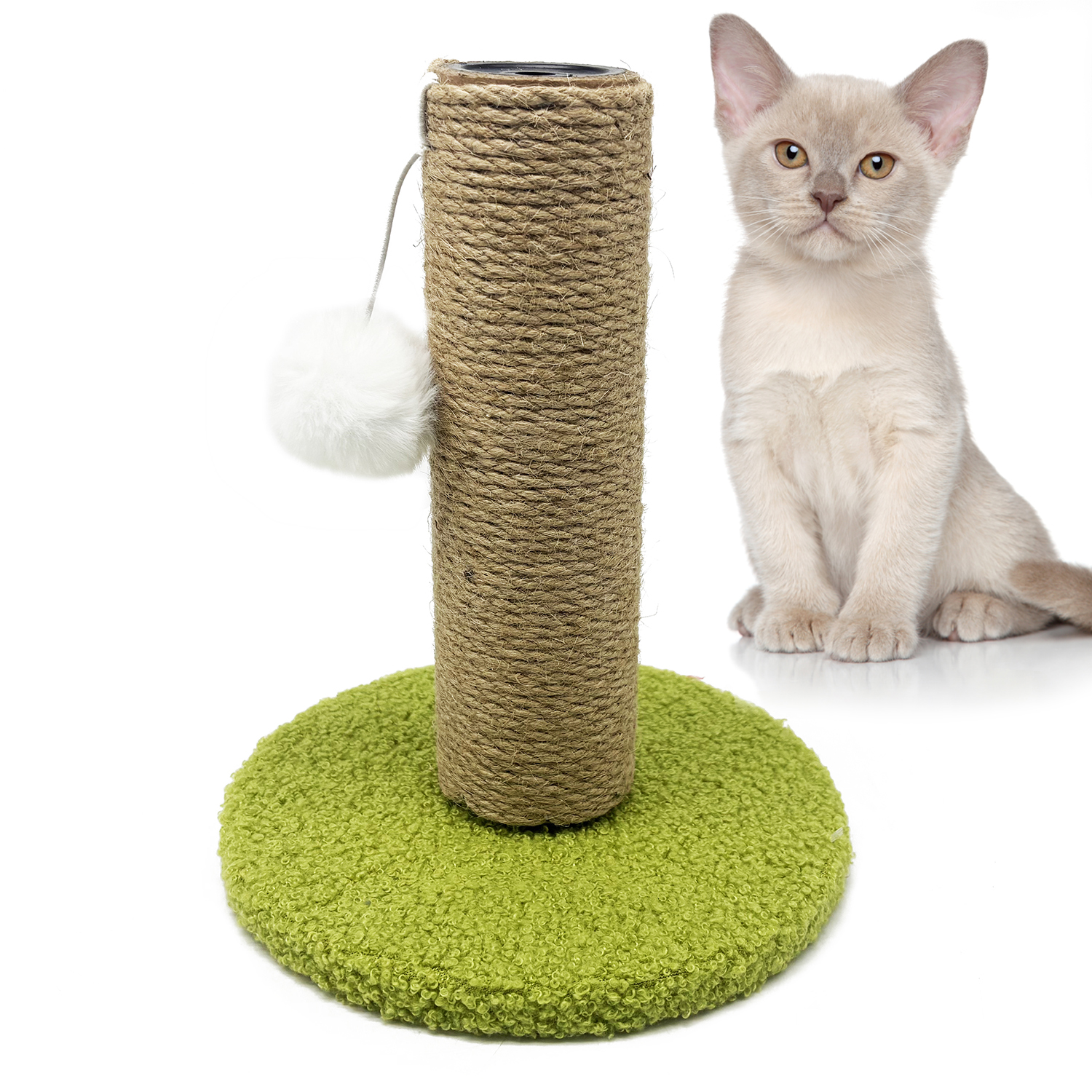Rascador para Gatos con Base Antideslizante y Juguete Colgante - Diseño Compacto y Duradero BPS-17820