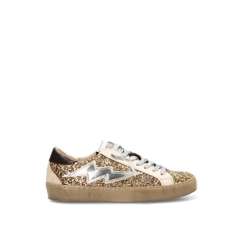 Zapatillas Casual Yulia - Mujer - Suela Plana - Modelo M6500 - Color Oro