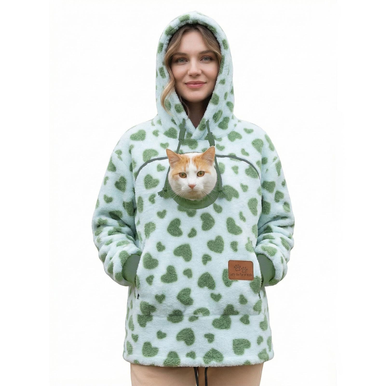 Pet Pouch - Sudadera con capucha para mujeres y hombres, forro polar con