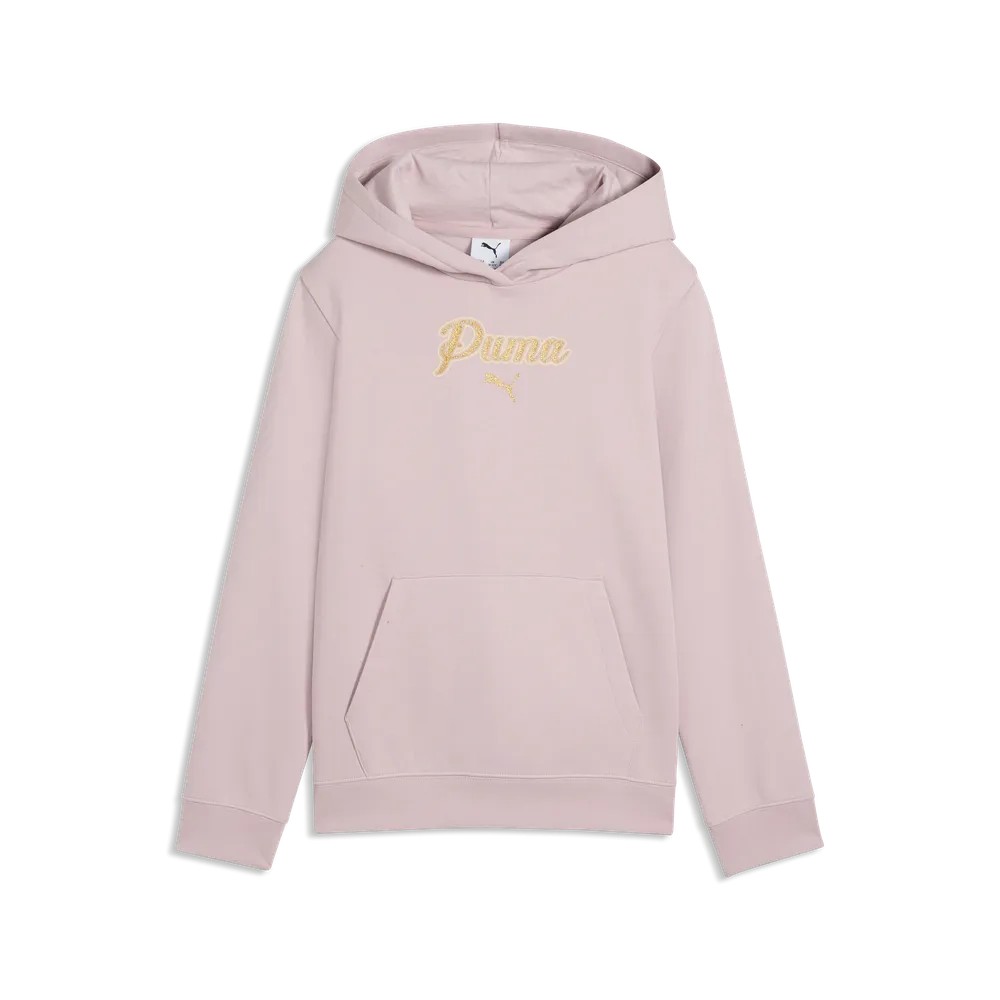 Sudadera PUMA ESS Script Glitter Fleece Niña Rosa