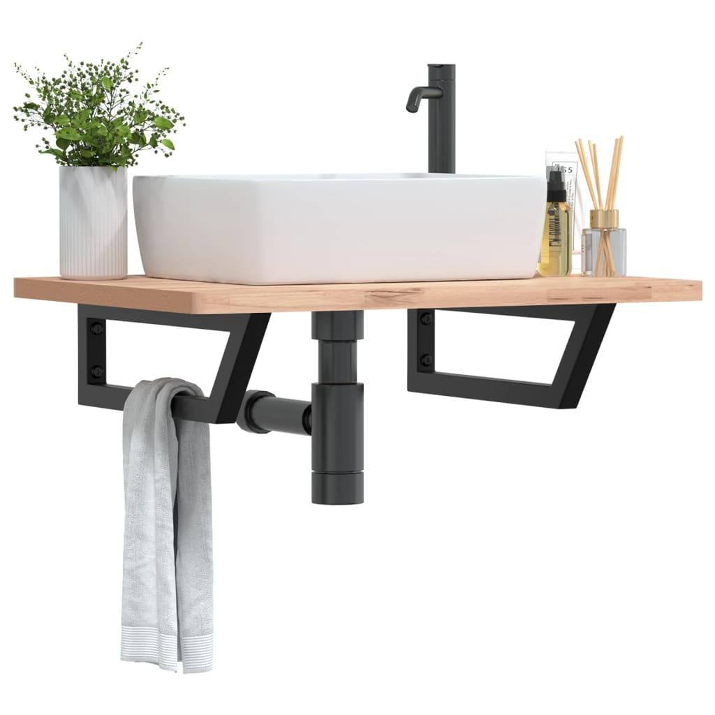 vidaXL Soportes estante de lavabo 2 unidades trapecio acero Color Blanco,  Negro, y mas