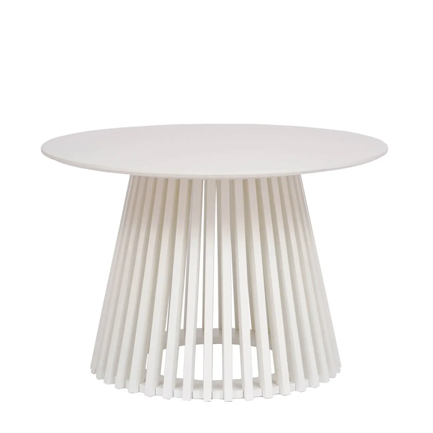 Lúzete - Mesa De Centro Redonda En Madera Blanca ø70 Cm Nerea Mdf Lacado