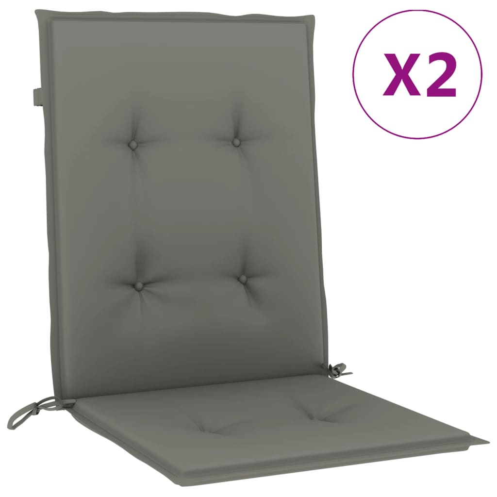 Vidaxl Cojines Silla Respaldo Bajo 2 Ud Tela 100x50x4 Cm Antracita Melange