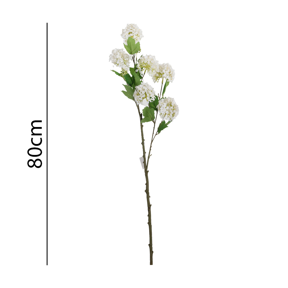 Poenia Arte Floral – Vara de Bola de Nieve Artificial 80 cm REF 631423 | Flor Decorativa Realista para Jarrones Altos, Centros de Mesa, Arreglos Florales, Decoración de Primavera, Bodas y Espacios de Interior