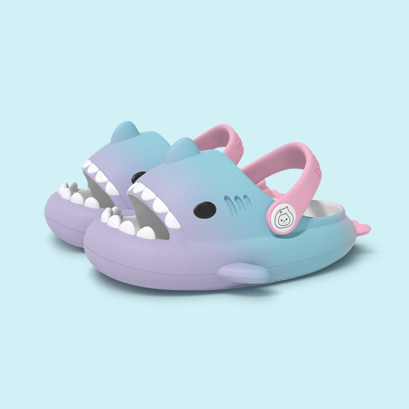 CA Zapatos con agujeros y correa de arcoíris populares para niños, lindas sandalias de dibujos animados para niños y niñas pequeños.