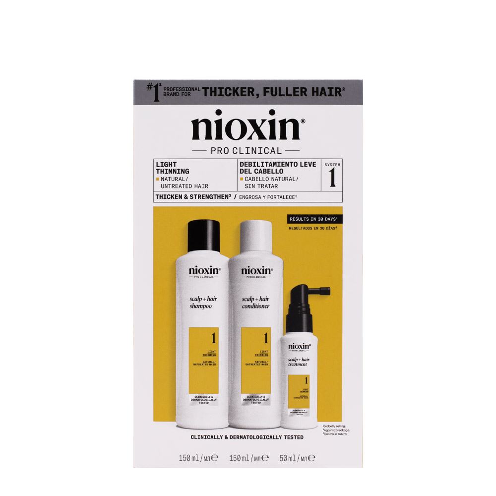 Nioxin Sistema 1 Kit Trifásico 150ml - kit anti adelgazamiento leve