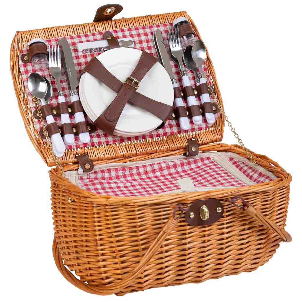 Cesta De Picnic 4 Servicios Marron 28x40x22cm, El mejor complemento para tu hogar