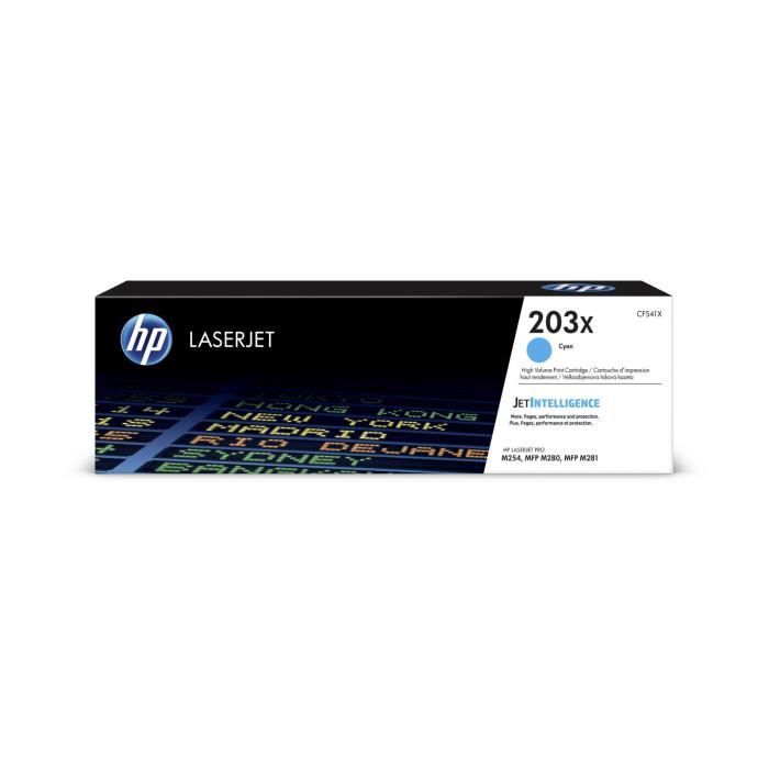 Cartucho de tóner original HP LaserJet 203X cian de alto rendimiento (CF541X) para HP Color LaserJet Pro M254/M280/M281