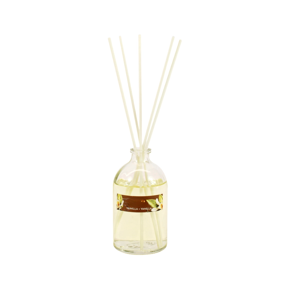 PLUSHOME Mikado Ambientador ,Frasco de Cristal 100ml y Varitas Difusoras