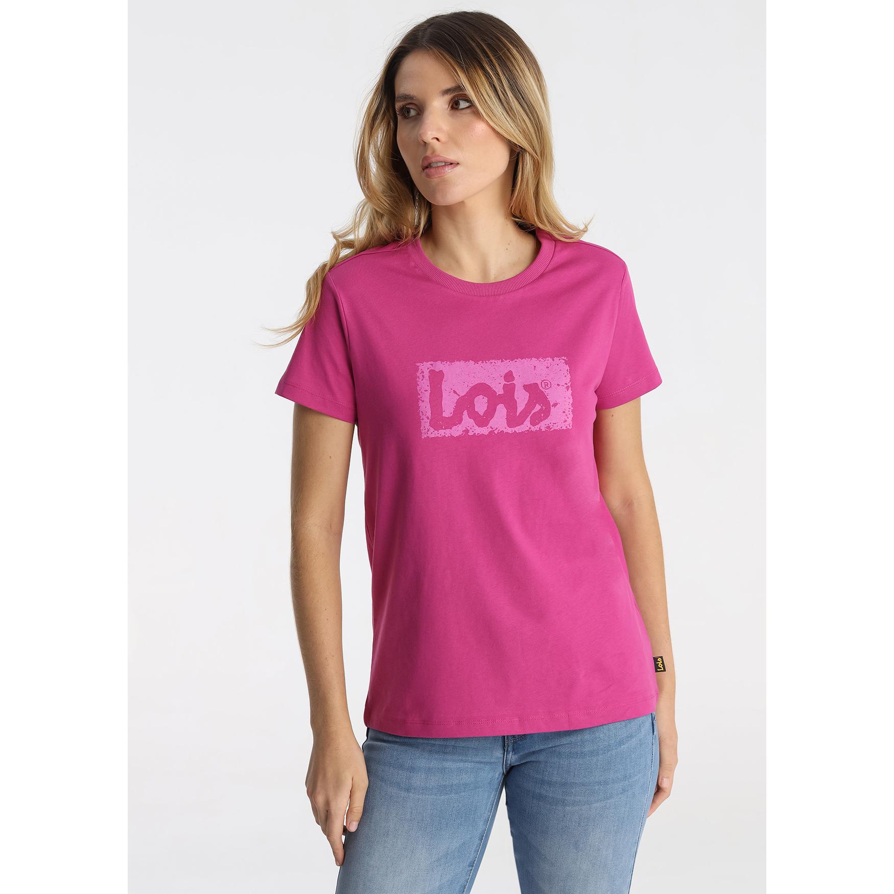 LOIS JEANS - Camiseta Básica de Algodón con Logotipo Lois Brand