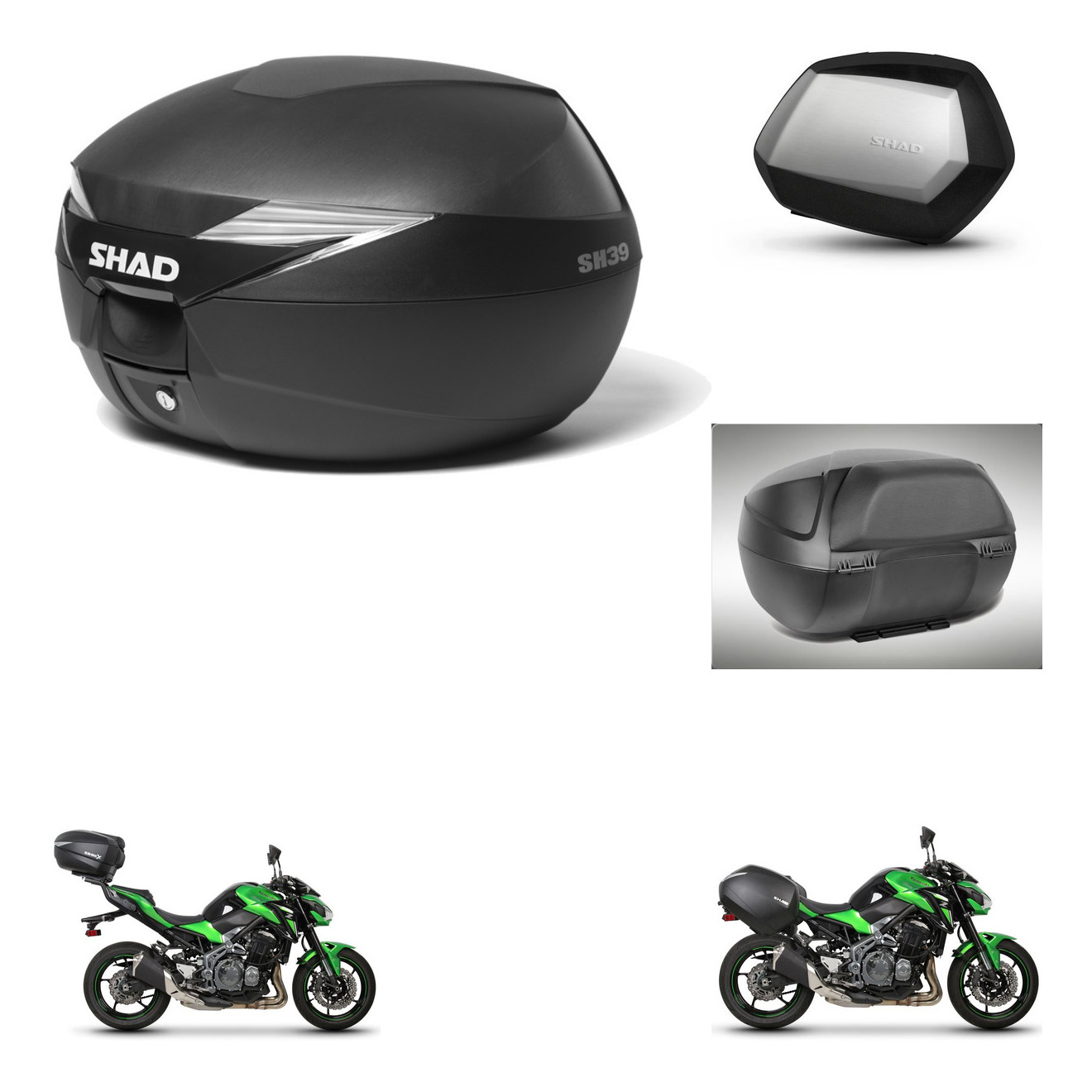 Maletas Laterales + Baul Trasero + Respaldo De Pasajero + Herraje 3P + Herraje Montaje Sh39 Sh 39 Sc Sh35 Premium KIT-246706