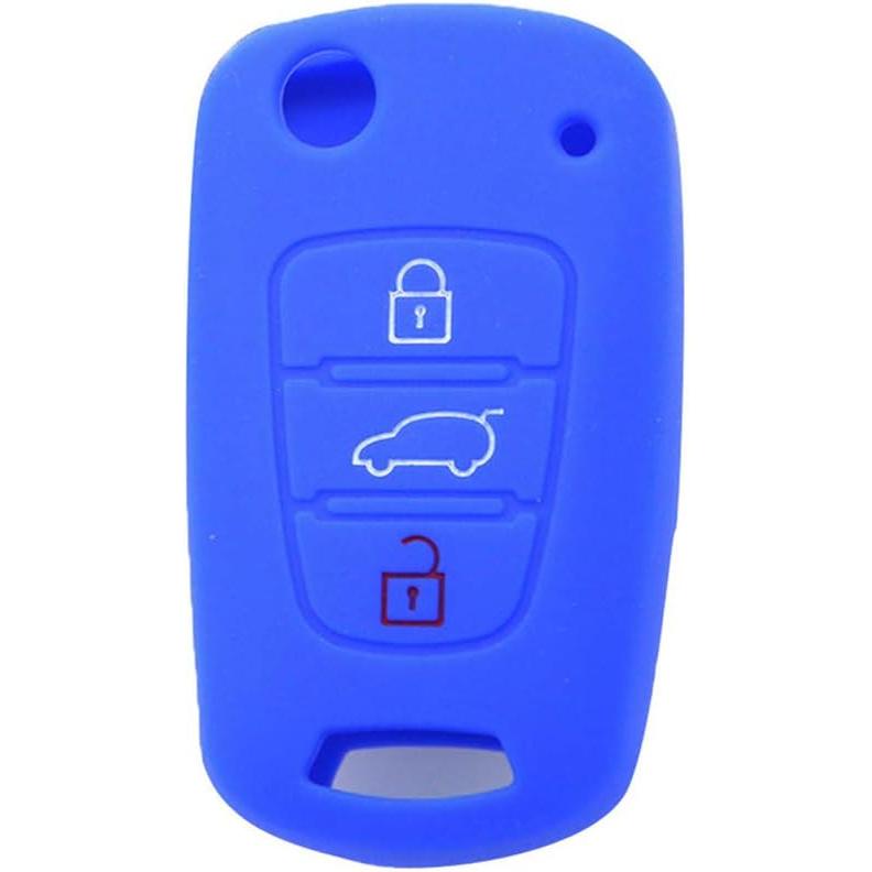 Funda para Llave De Coche, Funda De Silicona con 3 Botones Compatible con Hyundai Accent Elantra Sonata I20 I30 IX35 Verde