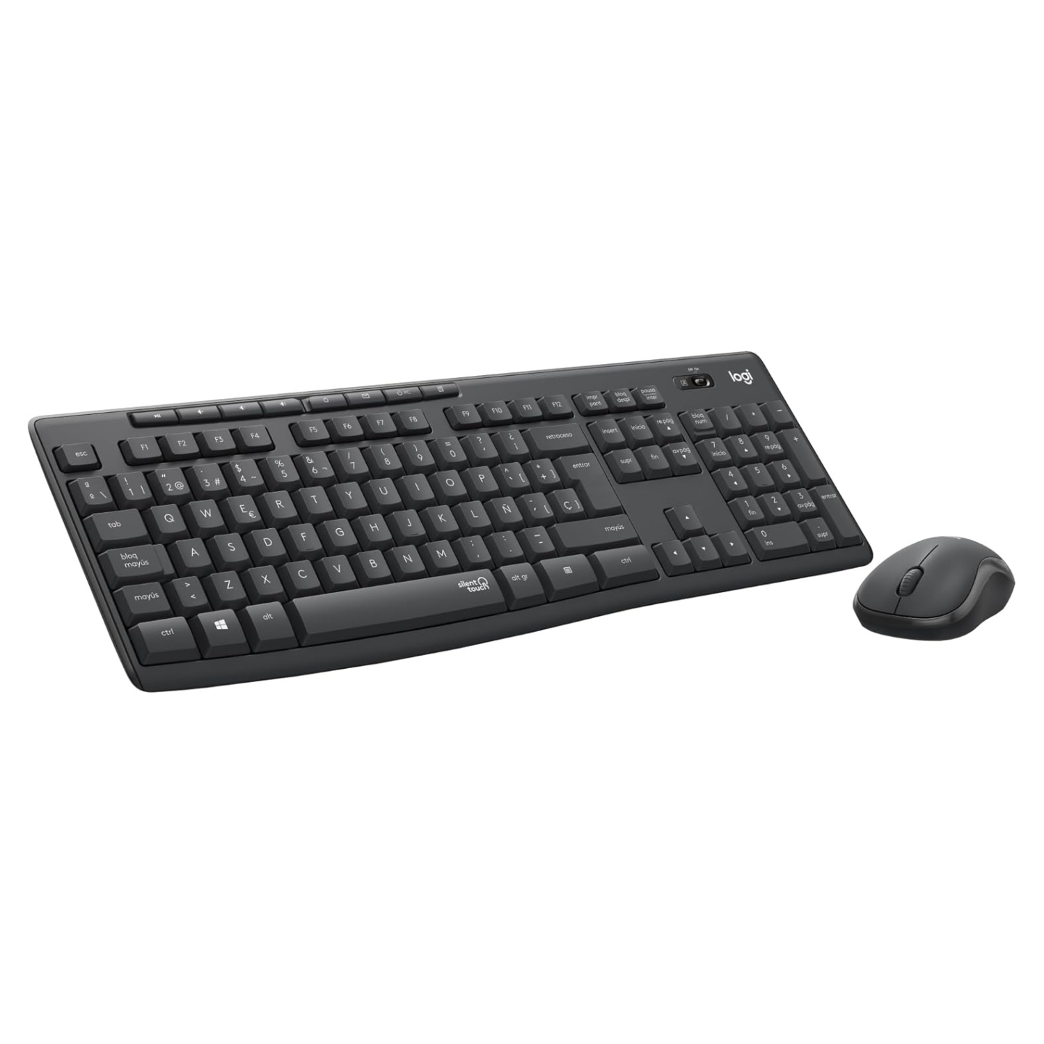 Logitech MK295 - Combo Teclado y Ratón Inalámbricos SilentTouch | Seguimiento Óptico | Tecnología Inalámbrica sin Demoras | 90% Menos de Ruido | QWERTY Español | Negro - 920-009798
