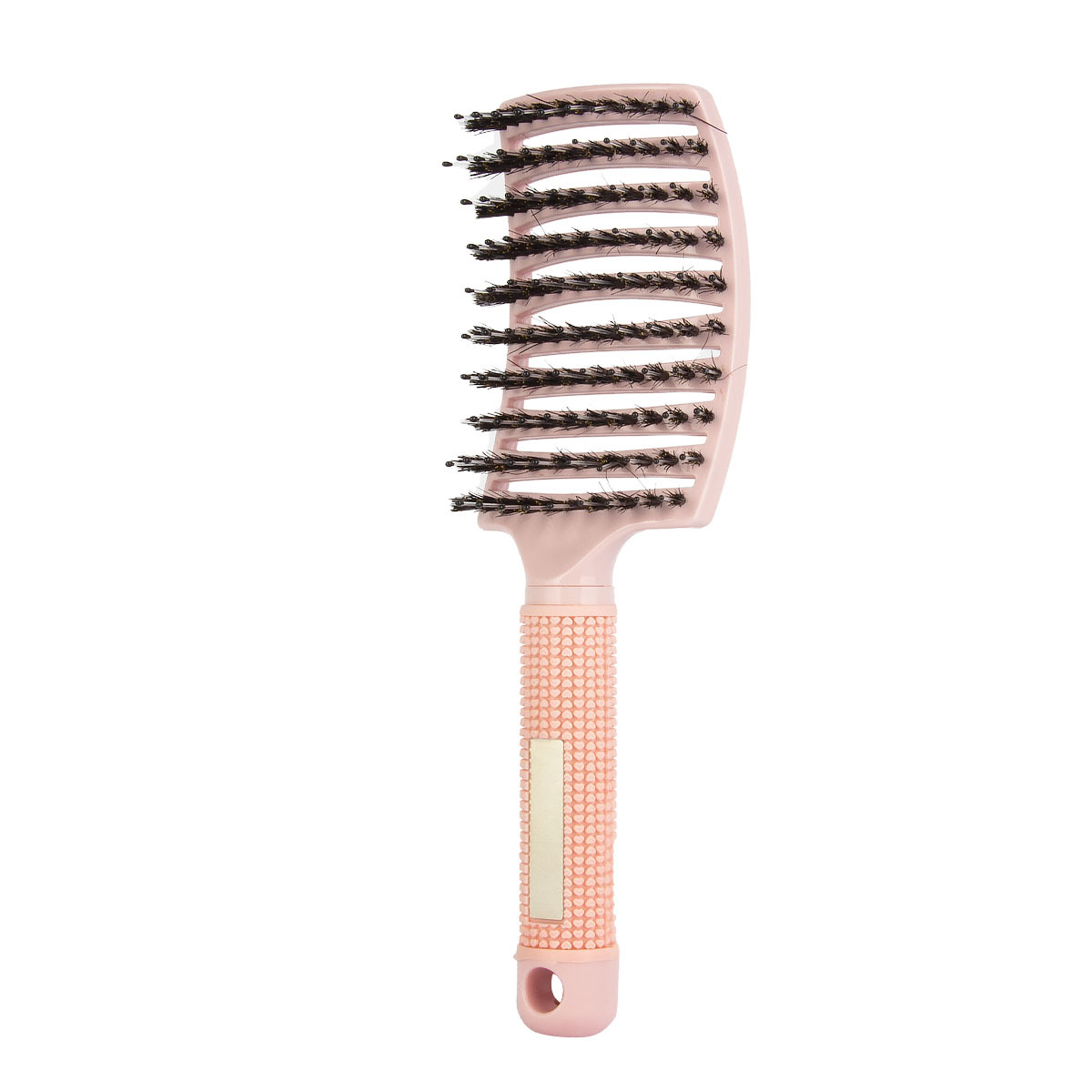 Peine curvo de masaje para el cabello con peine curvado grande-Fingerbrush Cuidado icónico con cerdas de Jabalí & Nylon, Negro, 25*7.5 CM