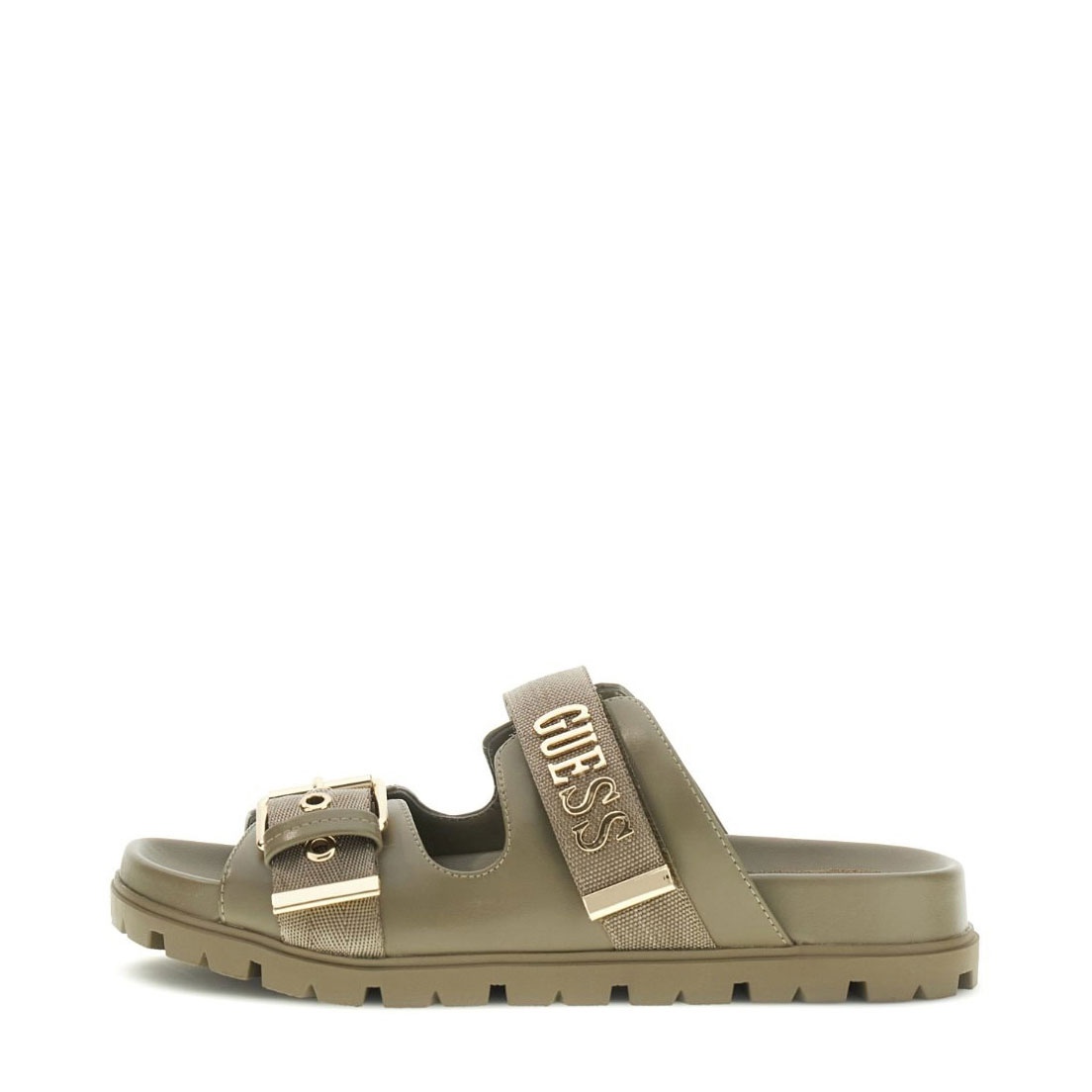 Guess..  sandalias con logo Faxona FLTFAX FAB03-GREEN , para Mujer